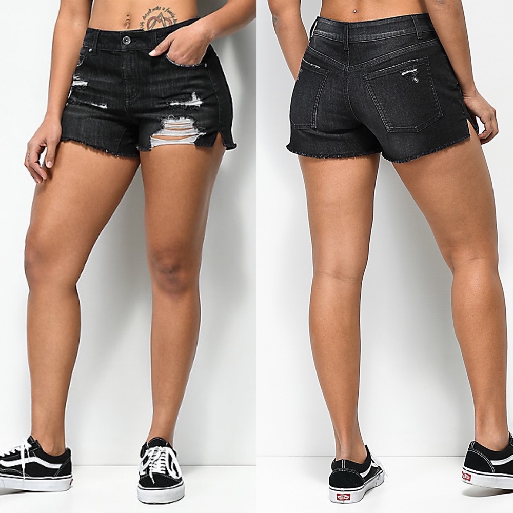 Empyre Emma Distressed Black Girlfriend Shorts